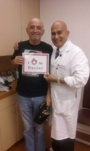 Dr. Jaffer with patient